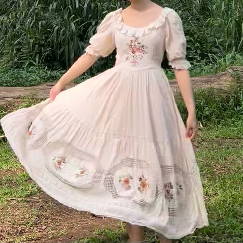 Ribbon embroidery remake dress size S